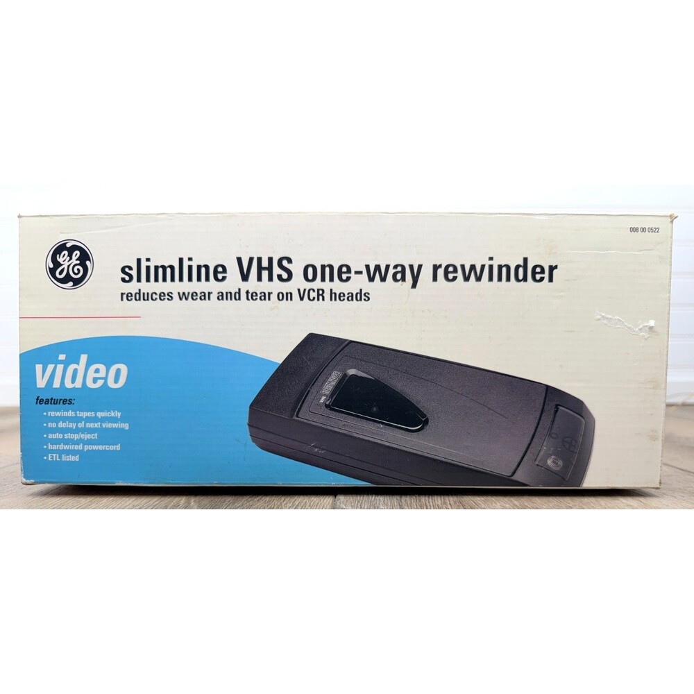 Bran New GE Slimline VHS One-Way Rewinder